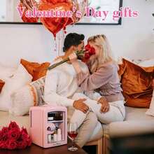 iceBlue 4L Makeup Refrigerator, Valentine's Day Gift Mini Fridge For Cosmetics And Drinks, Car/Home Use, Transparent Window And Chrome Handle - View 3
