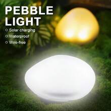 Solar Powered Pebble Rock Pathway Lights, Outdoor Garden Lawn Landscape Lighting - Pebble Lamp - View 5
