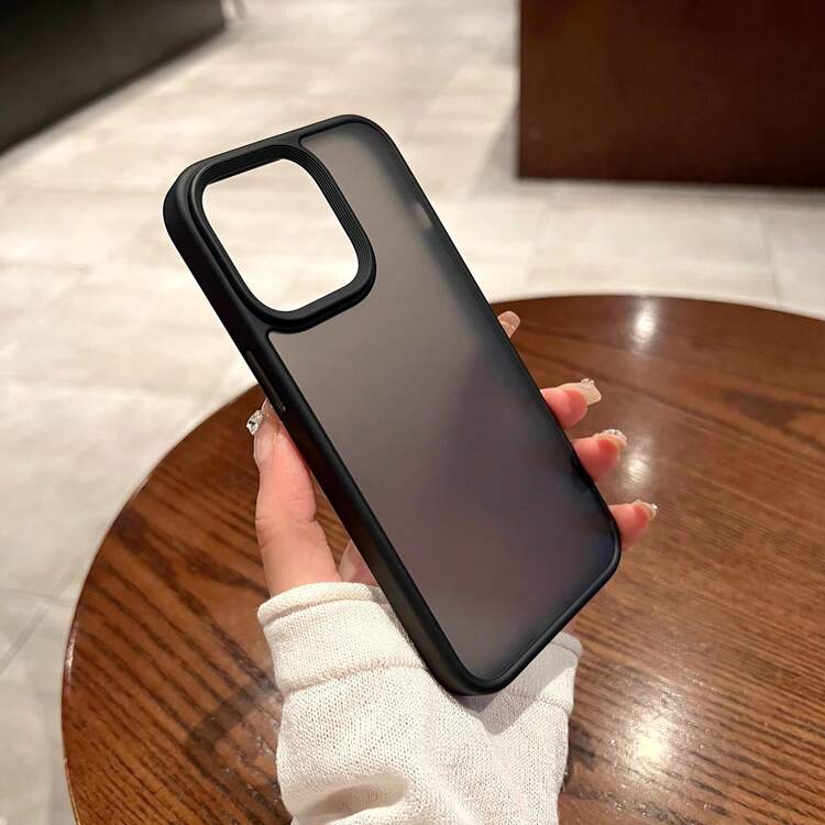 Funda protectora de acrílico mate dura y sencilla compatible con iPhone 17 Pro Max/17 Pro/17 Air/17/16/16 Pro Max/16 Plus/16 Pro/16E/15/15 Pro Max/15 Pro/15 Plus/11/12/13/14 Pro Max/XS/XR/11 Pro/11 Pro Max/12 Pro/12 Pro Max/13 Pro/13 Pro Max/14 Pro/14 Pro Max, diseño reforzado - Negro - Añade 20