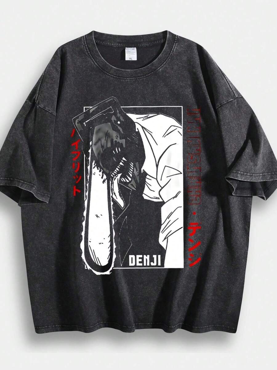 Men's T-Shirt, Retro, Flash Gordon Themed, Print, Pattern, Loose Fit, Short Sleeved - Đen 01 - Xem 1