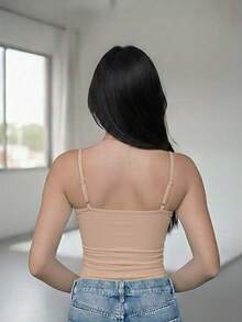 Women's Formal Blouse With Adjustable Straps In Suplex Fabric - 米色 - 查看 2