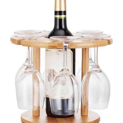 BQQB ワインラック ワイン収納 ワインホルダー ワイングラス収納ホルダー シャンパンボトルスタンド ワイングラスホルダー ワイン シャンパンボトル収納ケーススタンド (A)