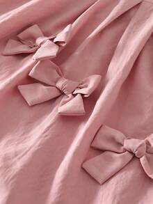 bearleader 女童可爱蝴蝶结荷叶边无袖连衣裙，粉色时尚夏季生日派对服装 - 粉色 - 查看 6