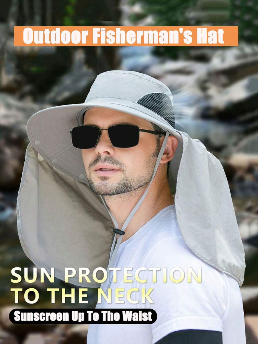 1pc Summer Bucket Hat, Outdoor Sun Protection Hat, Men's And Women's Quick Drying Sun Protection Hat, Mountain Climbing Fishing Hat, Unisex, Multiple Colors To Choose From, Casual Multifunctional Sports Style Bucket Hat, Men's Outdoor Fishing Sun Protection Hat - Multicolor - View 1