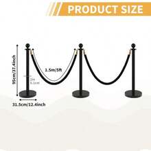 Poste de Control con Cuerda Aterciopelada - Barrera de Acero Inoxidable para en Eventos, Bodas y Exposiciones - 4 piezas - Ver 2