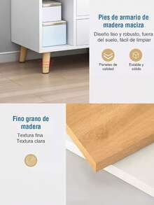 Mesita De Noche Auxiliar Buros Modernos Con 3 Cajones Color Blanco - Blanco - Ver 6