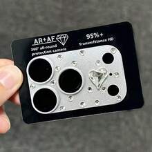 时尚闪亮3D立体心形钻石镜头保护膜，兼容 17 Pro Max/17 Pro，防刮镜头保护膜，奢华闪亮彩色水晶透明相机镜头盖，适用于日常、办公室、家庭使用，闪亮水晶防水防震防摔防刮。 - 藍色 - 查看 7