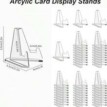 10pcs/20pcs/30pcs Acrylic Card Display Stands, Sports Card Holders, Trading Card Racks, Rating Card Displays, Baseball Card Stands, Card Storage Racks, Tarot Coin Sports Card Holders, 2.2 Inch Height - 1 - View 1