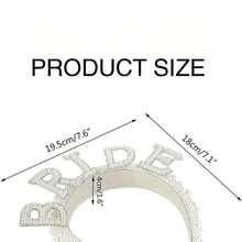 3pcs/Set New Bridal Party Headband, Pearl Headpiece, Wedding Bachelorette Party Essential Shoulder Veil Headwear - Multicolor - View 7