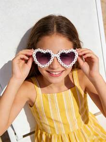 3副心形花瓣时尚眼镜，男女通用时尚眼镜 - 彩色 - 查看 2