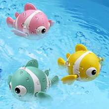 1个小丑鱼游泳洗澡玩具，漂浮风车玩具，婴幼儿水上游戏玩具，毛绒礼物 - 彩色 - 查看 1