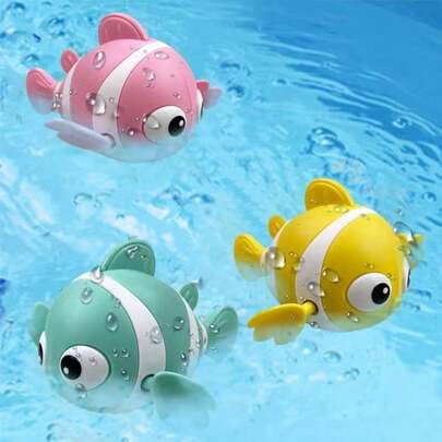 1个小丑鱼游泳洗澡玩具，漂浮风车玩具，婴幼儿水上游戏玩具，毛绒礼物