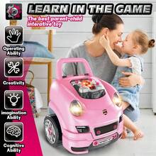 Role Playing Realistic Mechanic Disassembling Building Toy Truck With Remote Control Key - Pink - View 9
