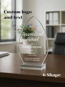 1pc Customized Acrylic Retirement Appreciation Plaque, Can Customize Logo And Text, Suitable As Thank You Gift For Boss, Manager, Teacher, Colleague, Appreciation Trophy - Multicolor - View 7