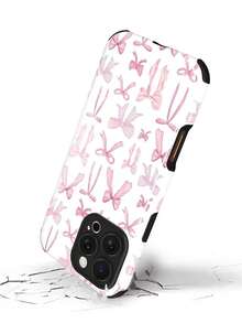 Pink Bow-Knot1pc Minimalist Blue Bow Pattern Shockproof, Anti-Slip, Soft TPU + Hard PC Hybrid Phone Case Compatible With Apple 16/16 Plus/16 Pro/16 Pro Max - 款式5(1件) - 查看 5