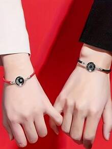 2件套手工情侣手链套装，夜光玻璃手链，时尚百搭，适合情侣日常佩戴，情侣生日、周年纪念日最佳礼物（消耗品） - 彩色 - 查看 13