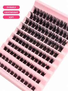 120-Piece Slim Individual Lash Clusters For A Natural Look, Eye Lash Curl D-Shaped Curl, Volumizing, DIY Lash Extensions For Salon-Grade Volume And Length - Easy To Apply, Reusable And Comfortable Lash Clusters, Lashes>Cluster Lashes - Black - View 6