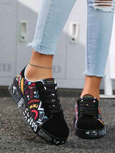 Women's Fashion Low-Top Casual Sneakers, Solid Color Skateboard Shoes, Outdoor Casual Walking Roller Skate Shoes