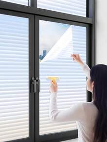 Película de ventana privada, adhesivo de tiras blancas sin adhesivo, apariencia de persianas de lamas estática para cubrir ventanas de hogar u oficina, protección de y bloqueo de rayos UV - persianas - Ver 2