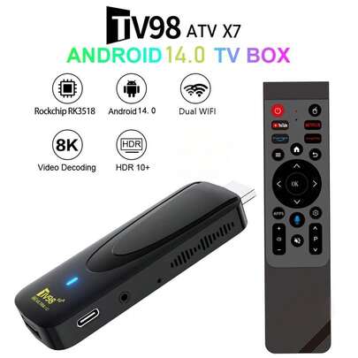 1 Android TV Stick With RK3518 Chip, Cortex A53 CPU, Mali 450 MP2 GPU, Supports 4G/5G WiFi, HDR, 8K AV1 Decoding, Runs Android 14, 64GB Storage, Multi-Language, Suitable For Everyday Home Use