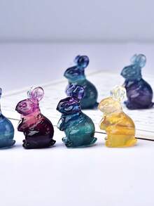 CUPIDCRYSTAL Natural Crystal Carved Rabbit, Perfect Crystal Gift, Easter Gift, Easter Bunny, Crystal And Stone, Home Decor Healing Crystal - Multicolor - View 11