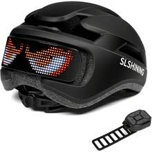Gelrova LED Bike Helmet With Light - DIY LED Screen Display Helmet For Scooter, Bicycle, Skateboard, Unisex For Adults (Black): Sports Outdoor - 黑色 - 查看 1