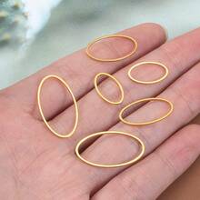 10pcs Stainless Steel Oval Hollow Pendant Connectors, Suitable For DIY Resin, Jewelry Making, Necklace, Bracelet, Beaded Earrings, Handmade Frame Accessories, Multi-Size - Stainless Steel Ring - View 8