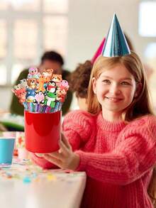 10pcs/Set Mini Transparent 4-Color Animal Pattern Ballpoint Pens, Suitable For Baby Shower Party, Birthday Gift, School & Office Supplies, Kids Favorite Solid 4-Color Animal Shaped Pens For Diary, Notebook, School, Classroom, Office Or Home Use, Back To School Gift - Multicolor - View 2