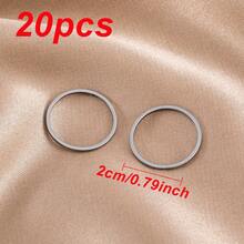 20pcs Multi-Size Minimalist Fashion Seamless Stainless Steel Round Earring Pendants For DIY Necklace, Bracelet, Earring And Handmade Jewelry Accessories - Stainless Steel Ring - View 18