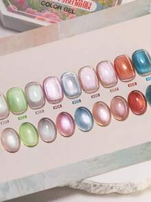 9 Color, Adorable Candy-Colored Cat-Eye Solid Gel Nail Polish, UV Gel DIY Nail Art, Charming And Elegant, A Perfect Gift For Girls. - 彩色 - 查看 4