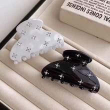 1 pieza Pinza para el cabello con clip de pelo en forma de semicírculo negro con strass en forma de estrella, pinza para el cabello occipital, pinza para el cabello mediana linda y elegante, accesorio para el cabello - Multicolor - Ver 8