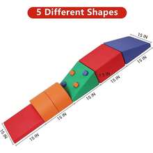 Bloques de escalada de juego suave para niños pequeños, juego de espuma de 5 piezas para arrastrarse, escalar y deslizarse en interiores, juguetes de construcción de actividades seguras para niños de 1 a 3 años - Multicolor - Ver 5