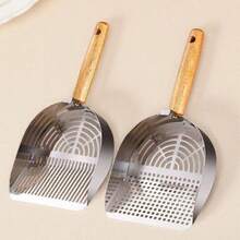 1个大号不锈钢猫砂铲，带人体工学手柄和排水孔 - 耐用防锈设计，有效去除结块，干净整洁，适用于90度范围内的宠物粪便处理。 - 彩色 - 查看 12