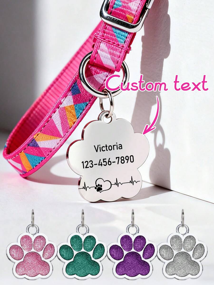 Ayotu Etiqueta personalizada para mascotas (gatos y perros), diseño de onda en forma de corazón, llavero personalizable, etiqueta de collar de perro de aleación de aluminio, grabado por láser anti-desteñido, diseño personalizado retro, multicolor, minimalista y adorable, adecuado para amantes de las mascotas como regalo de cumpleaños, aniversario, Año Nuevo o Navidad - Multicolor - Ver 1