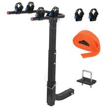 Hitch Mount Bike Rack, Bike Hitch Rack For Cars, Trucks, SUVs With 2" Receiver & Anti-Rattle Straps, Foldable Bicycle Carrier, Easy To Assembly, 70Lbs Capacity, Black - For 2 Bikes - View 1