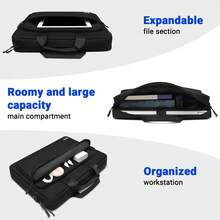 TECOOL 15-17.3 Inch Laptop Bag Case,Waterproof Laptop Business Messenger Bag With Shoulder Strap With Air/Pro, Surface Book, ,HP Notebook Computer Briefcase,Black - Black - View 2