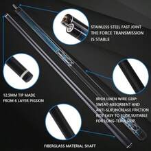 Odwmwhuh  Glass Fiber Pool Cue 2-Pieces Pool Cue Stick - 58" Professional Billiard Pool Cues Sticks 19-20 Oz Professional Pool Stick Set With Cue Case And Glove - Cue Set B - View 5