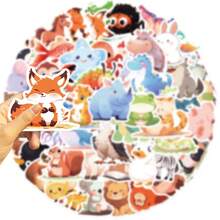 50 Stück süße Cartoon-Illustration Tier-Aufkleber - DIY wasserfeste Dekoration für Gitarren, Notizbücher, Gepäck, Handyhüllen & Wasserflaschen - 50 Stück - Übersicht 5
