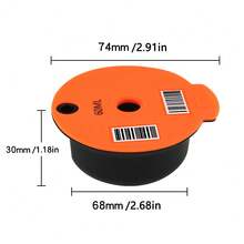 1pc Reusable Coffee Capsule, Compatible With Bosch Tassimo Coffee Machines, Refillable Filter, Capacity 60ml/180ml/220ml - Orange - View 4