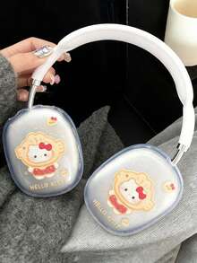 Sanrio 1 Pair Minimalist Transparent TPU Bluetooth Earpad Protective Case, Compatible With Airpodsmax/Airpodsmax2 Over-Ear Headphones, Cute Taiyaki Hello Kitty Design - Clear - View 2
