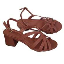 Mid-Heel Sandal, Casual And Elegant, With Buckle. - Lạc đà - Xem 8