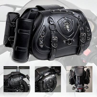 Sacoche universelle pour moto, accessoire de rangement multifonction pour moto convenant à la plupart des types de motos, sac de queue de siège de voyage, sacoche de selle rétro, sac suspendu pour boîte de queue