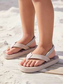 1 đôi dép lê đế bằng in hình dâu tây màu hồng dễ thương, thoải mái, nhẹ nhàng dành cho bé gái, thích hợp cho mùa hè, đi biển, ở nhà, phòng tắm, vui chơi ngoài trời và các bữa tiệc trẻ em (mẫu ngẫu nhiên) - Màu Hồng baby - Xem 2