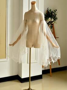 1 Pair Loose Bridal Arm Sleeves With Frill Trim, Wedding Dress Accessory - Multicolor - View 8