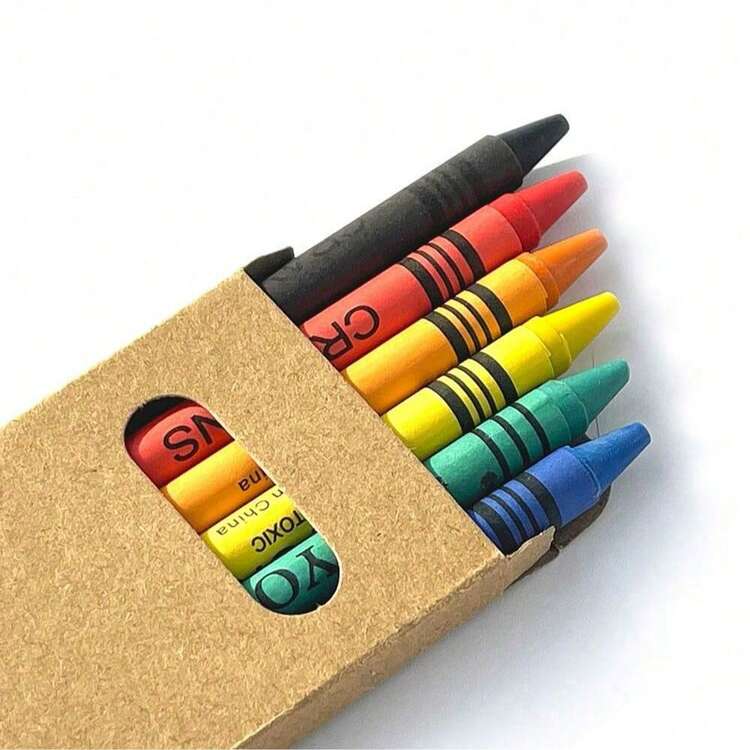 每包72支蜡笔（12盒，每盒6支） - 蜂蜡蜡笔，适用于学校、教室和派对 - 色彩柔和鲜艳的艺术用品 - 教师和家庭教育用大包装，文具，复活节，笔，学校用品，复活节礼物，母亲节礼物 - 套裝 - 查看 5