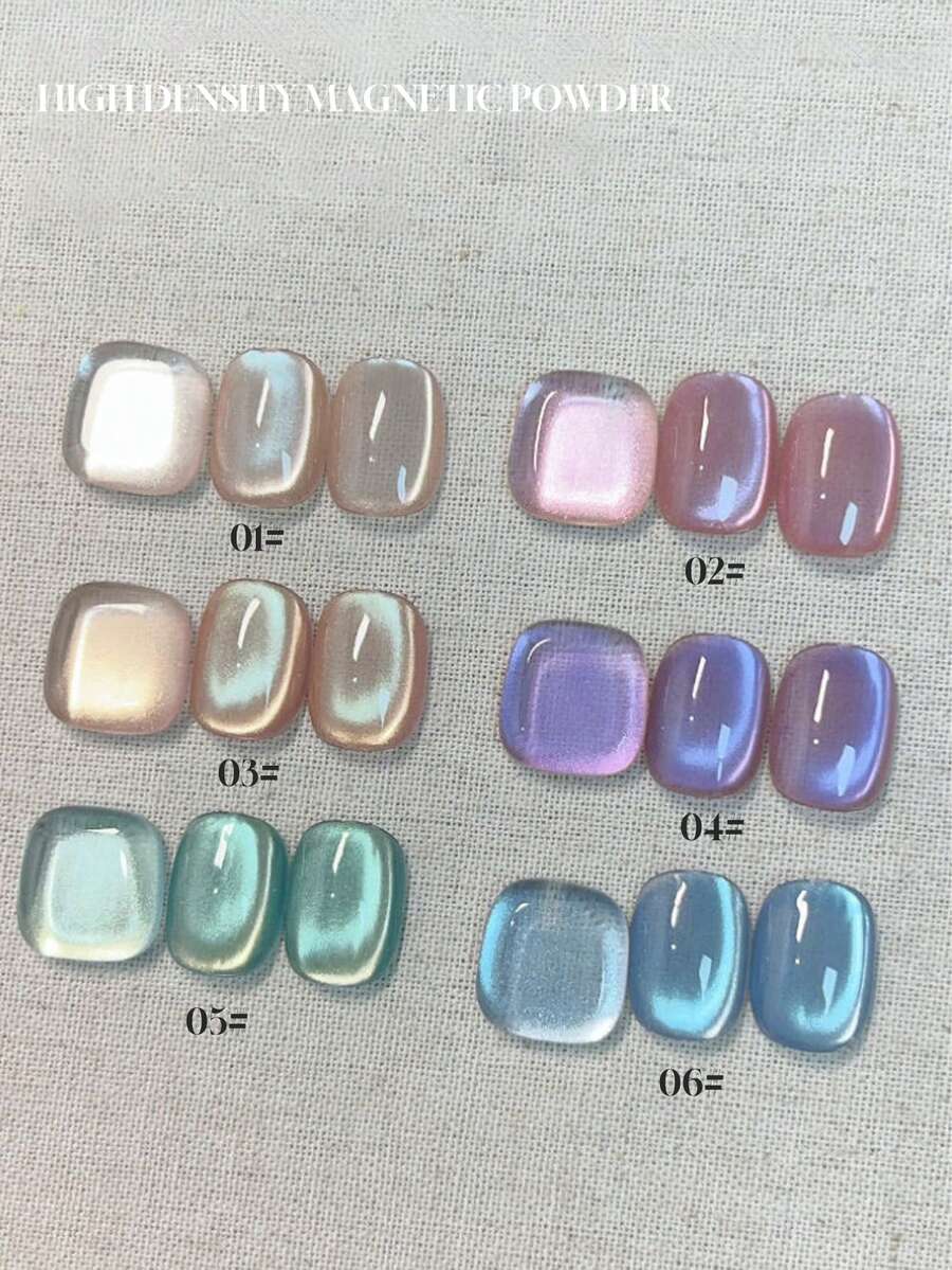Sơn móng tay gel Miss Leia 1-6 15ml họa tiết sóng lãng mạn, hạt thủy tinh, mắt mèo, màu trắng mới, bột từ tính đậm đặc, gương bóng, màu sắc phổ biến, thích hợp cho người mới bắt đầu, nghệ thuật làm móng, sấy khô bằng đèn LED UV, bán vĩnh cửu, thích hợp cho thẩm mỹ viện, bộ dụng cụ làm móng, tự làm tại nhà, quà tặng du lịch cho nữ, dụng cụ làm móng.