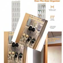 Basics - Organizador de zapatos de tamaño mediano para colgar sobre la puerta 24 bolsillos - Blanco - Ver 2