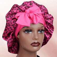 قبعة نوم/قبعة مكياج من الشريط المطاطي المبطن بالساتان للنساء، مناسبة للاستخدام اليومي، قبعة نوم مناسبة للضفائر والتجعيد، قبعة نوم ساتان كبيرة الحجم مع سحاب مطاطي - متعدد الألوان - مشاهدة 17