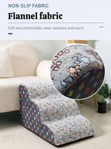 1个弧形宠物楼梯，适用于小型犬和老年犬，床边宠物坡道，圆形宠物楼梯 - 彩色 - 查看 7