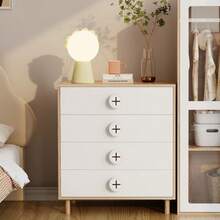 Bedside Table, Chest Of Drawers, Storage Unit For Bedroom And Children's Room, With 4 Drawers, Storage Unit With Supports, Lacquered Panels And Particleboard, White, 80 X 54 X 90 Cm - White - View 4